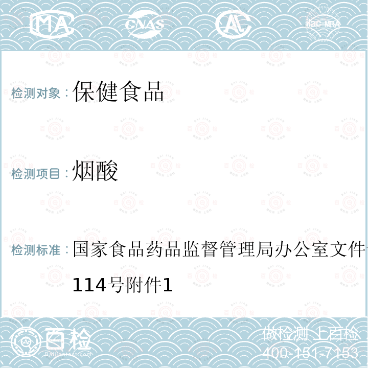 烟酸 国家食品药品监督管理局办公室文件食药监办许【2010】114号附件1