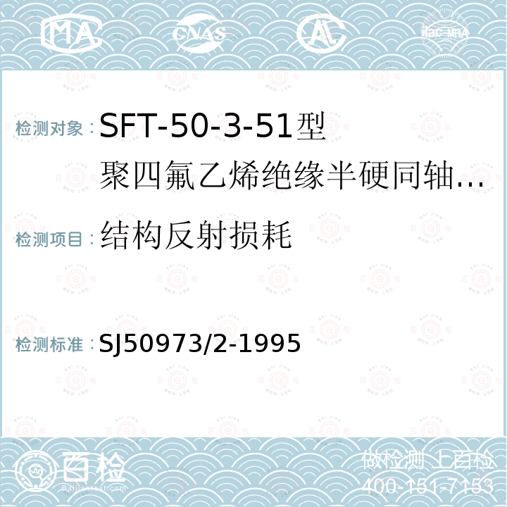 结构反射损耗 SFT-50-3-51型聚四氟乙烯绝缘半硬同轴电缆详细规范