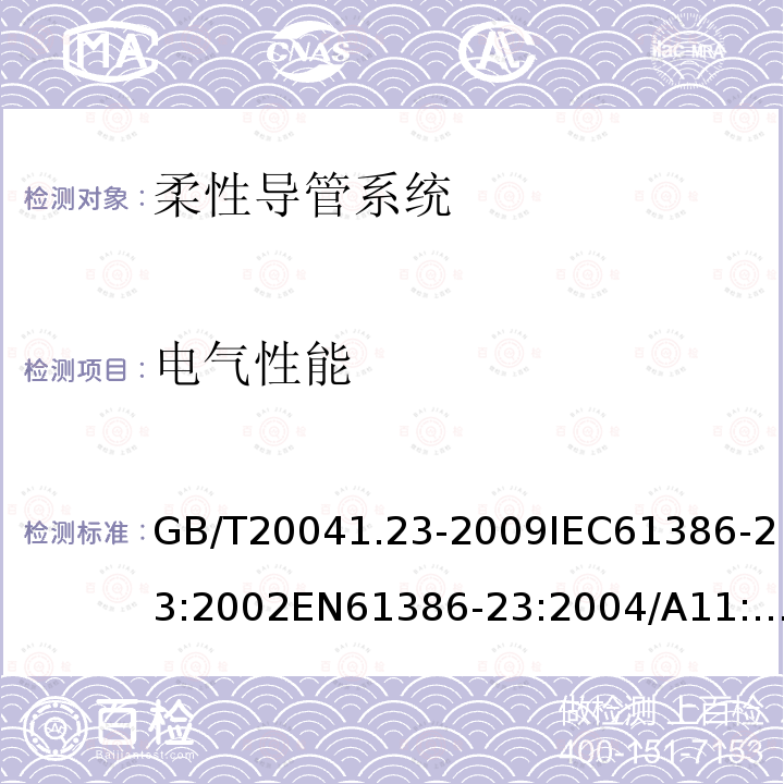 电气性能 电缆管理用导管系统 第23部分:柔性导管系统的特殊要求