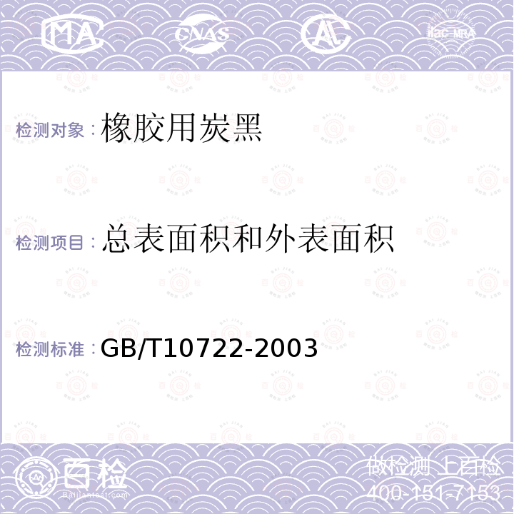 总表面积和外表面积 炭黑总表面积和外表面积的测定 氮 吸 附 法