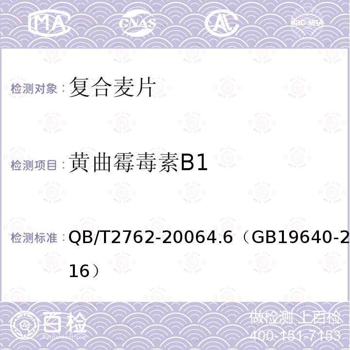 黃曲霉毒素B1 復合麥片