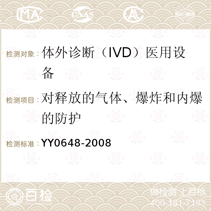 对释放的气体、爆炸和内爆的防护 测量、控制和实验室用电气设备的安全要求. 第2-101部分：体外诊断（IVD）医用设备的专用要求