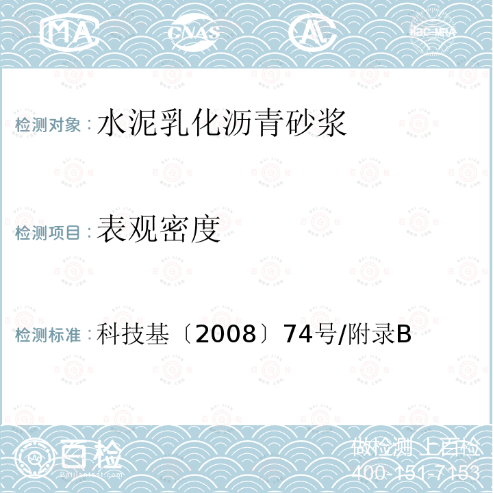 表观密度 客运专线铁路CRTS I型板式无砟轨道水泥乳化沥青砂浆暂行技术条件