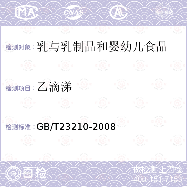 乙滴涕 牛奶和奶粉中511種農(nóng)藥及相關化學品殘留量的測定氣相色譜-質(zhì)譜法
