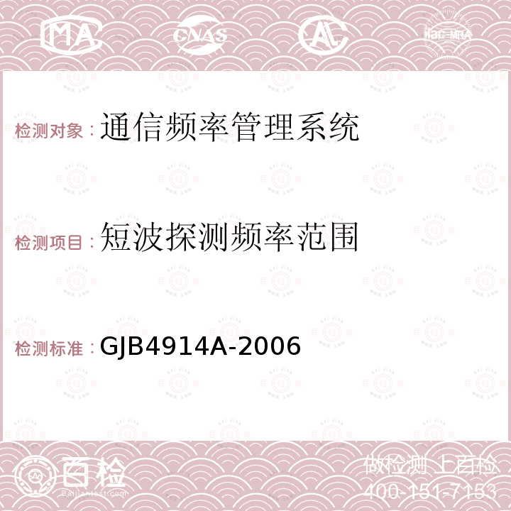 短波探测频率范围 战场通信频率管理系统通用规范