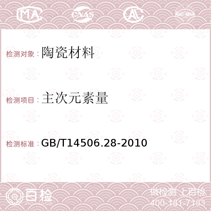 主次元素量 GB/T 14506.28-2010 硅酸盐岩石化学分析方法 第28部分:16个主次成分量测定