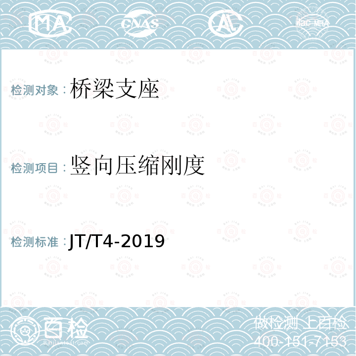 竖向压缩刚度 JT/T 4-2019 公路桥梁板式橡胶支座