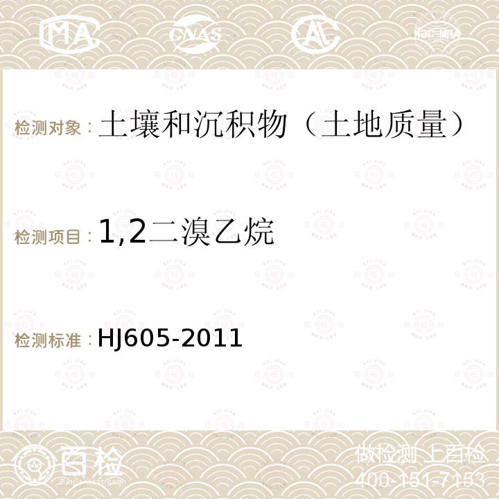 1,2二溴乙烷 土壤和沉积物　挥发性有机物的测定　吹扫捕集/气相色谱-质谱法