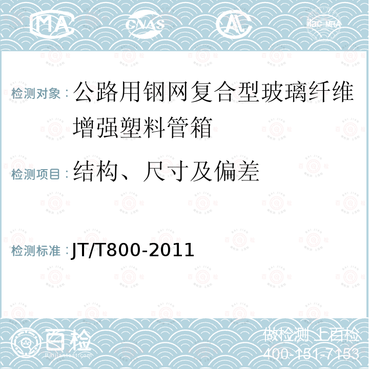 结构、尺寸及偏差 公路用钢网复合型玻璃纤维增强塑料管箱