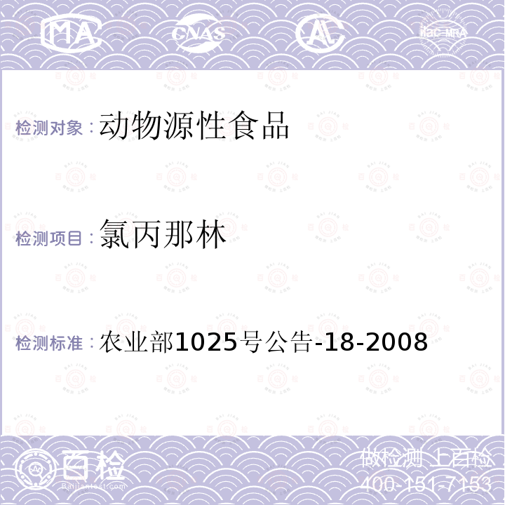 氯丙那林 動物源性食品中β-受體激動劑殘留量檢測 液相色譜-串聯(lián)質(zhì)譜法