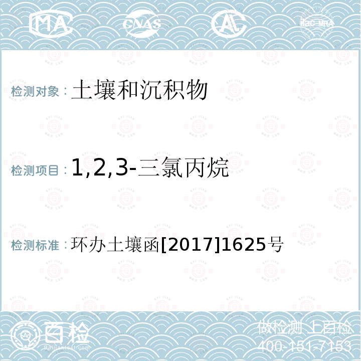 1,2,3-三氯丙烷 全國土壤污染狀況詳查 土壤樣品分析測試方法技術規定 第二部分 4 揮發性有機物類(VOCs)/4-1 頂空/氣相色譜-質譜法；4-2 吹掃捕集/氣相色譜-質譜法