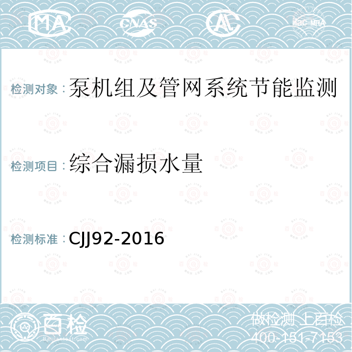 综合漏损水量 城镇供水管网漏损控制及评定标准