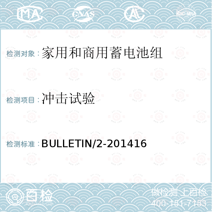 冲击试验 BULLETIN/2-201416 BULLETIN/2-2014 16