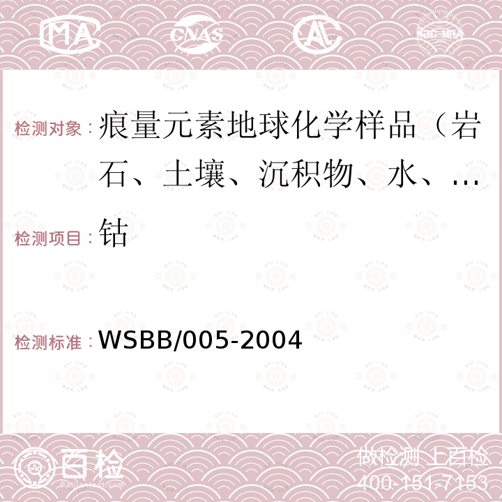 钴 勘查地球化学样品分析方法，X射线荧光光谱法测定34种主,次和痕量元素