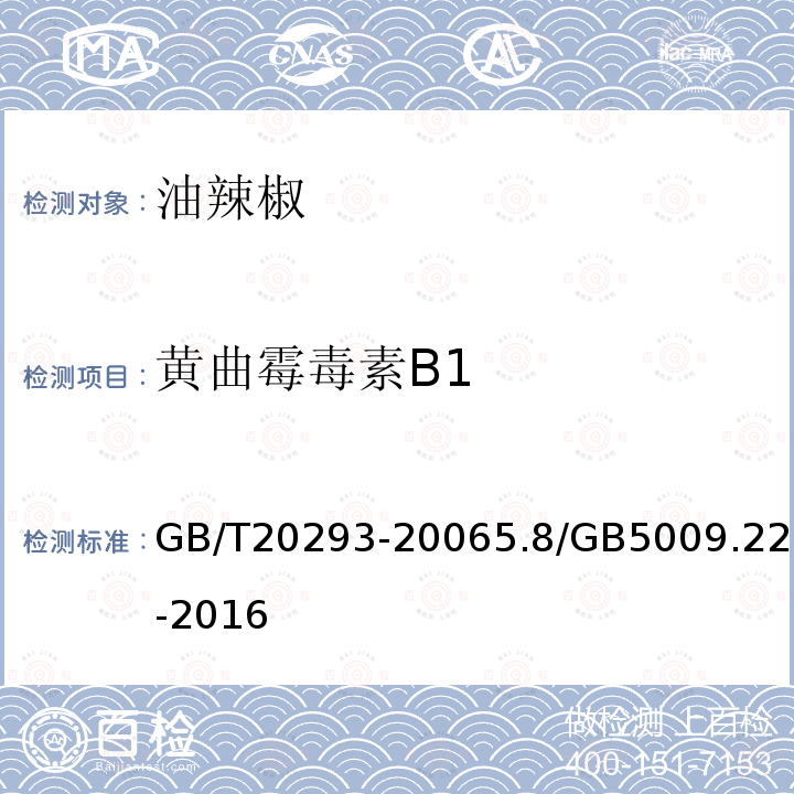 黃曲霉毒素B1 油辣椒