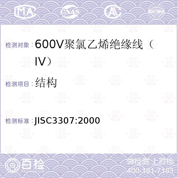 结构 600V聚氯乙烯绝缘线（IV）