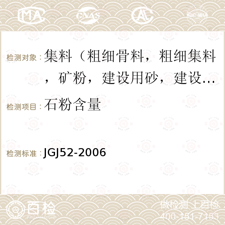 石粉含量 普通混凝土用砂、石质量标准及检验方法