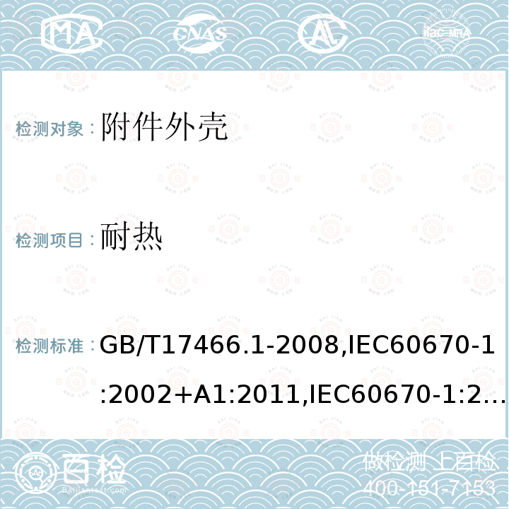 耐热 家用和类似用途固定式电气装置电器附件安装盒和外壳 第1部分：通用要求