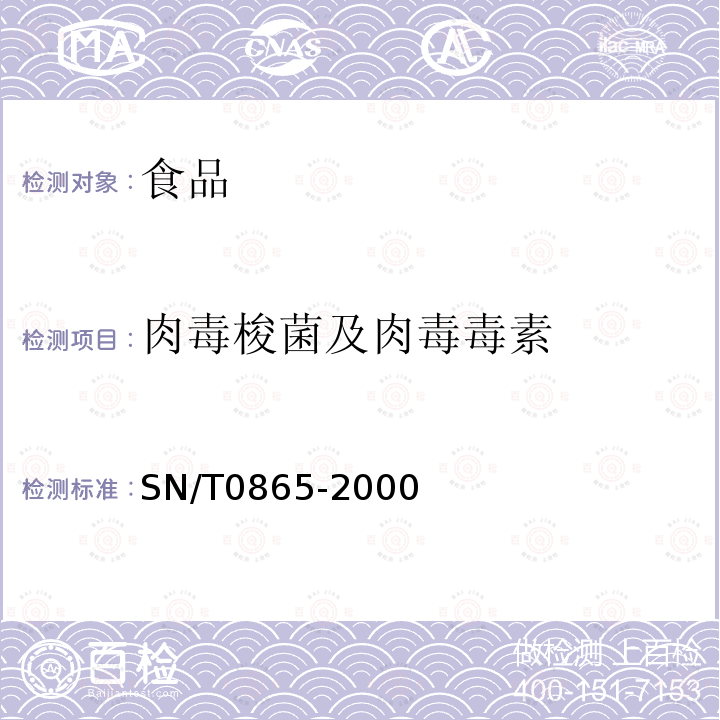 肉毒梭菌及肉毒毒素 进出口食品中肉毒梭菌及其肉毒毒素的检验方法