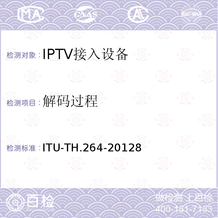 解码过程 ITU-TH.264-20128 通用视听设备高级视频编码