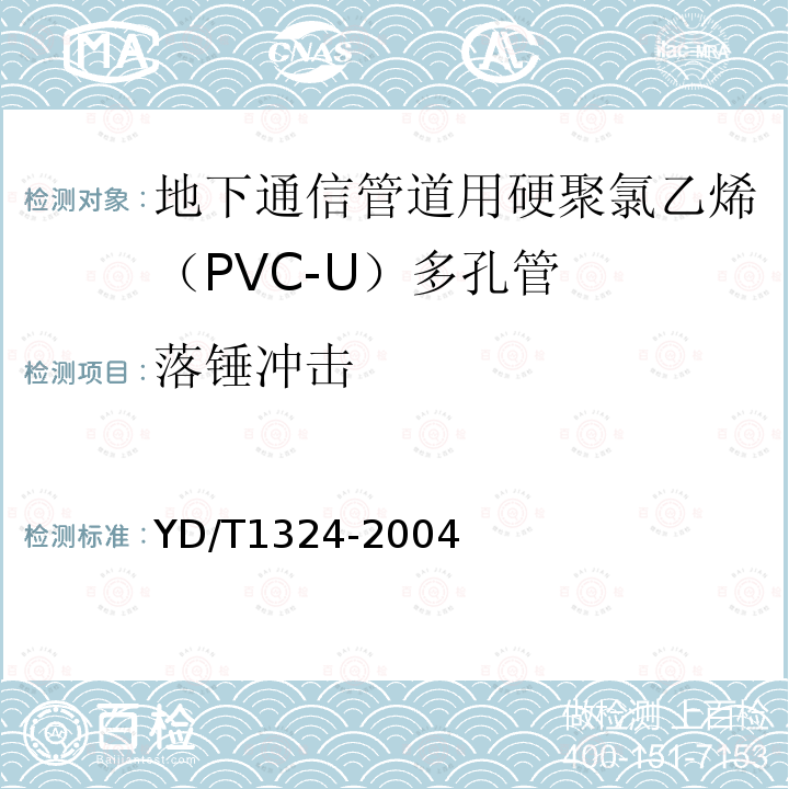 落锤冲击 地下通信管道用硬聚氯乙烯（PVC-U）多孔管