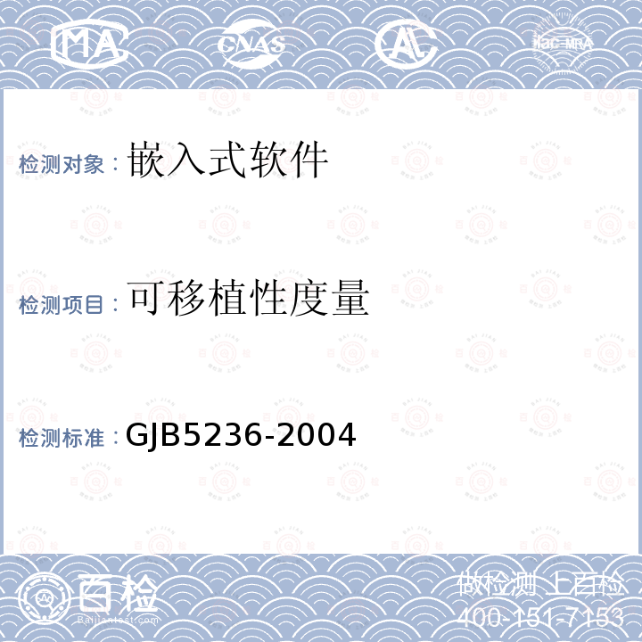 可移植性度量 軍用軟件質(zhì)量度量