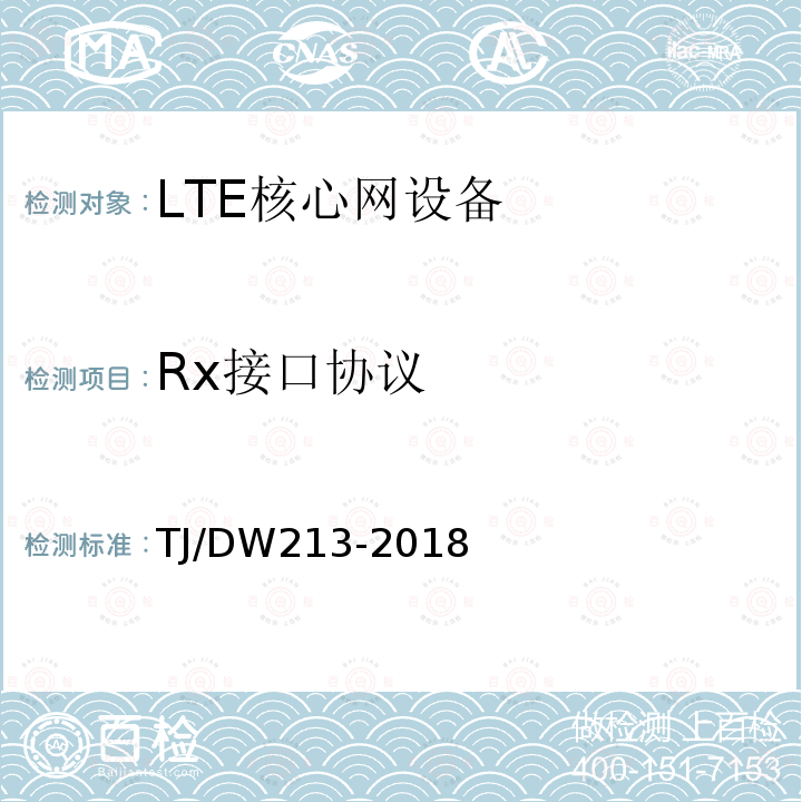 Rx接口协议 TJ/DW213-2018 铁路宽带移动通信系统(LTE-R)系统需求暂行规范