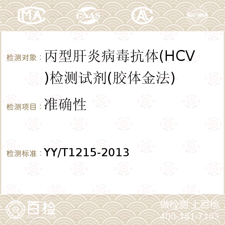 准确性 丙型肝炎病毒(HCV)抗体检测试剂盒(胶体金法)