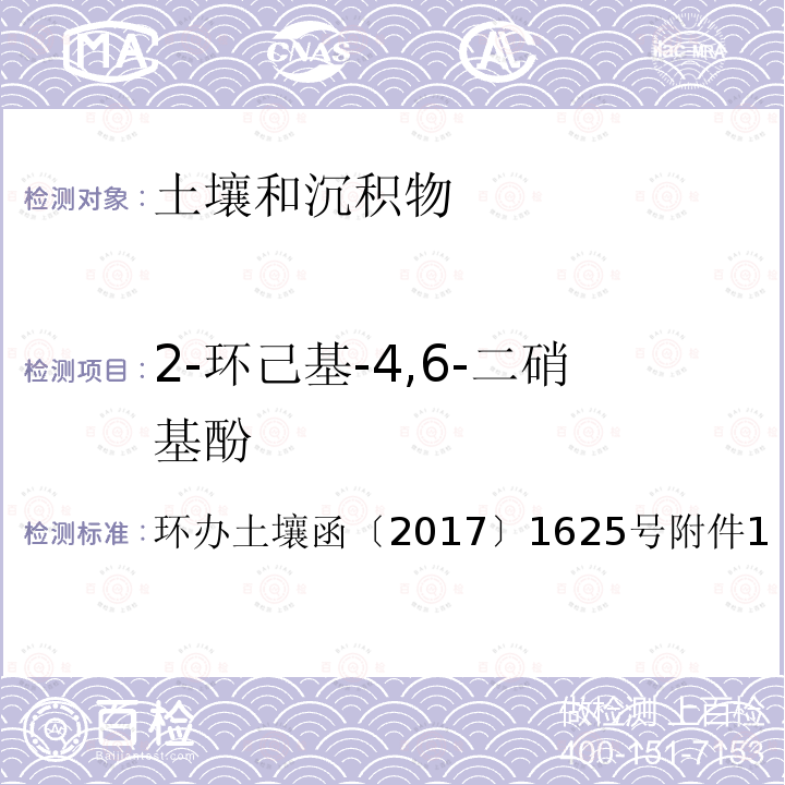 2-环己基-4,6-二硝基酚 全国土壤污染状况详查土壤样品分析测试方法技术规定第二部分 5