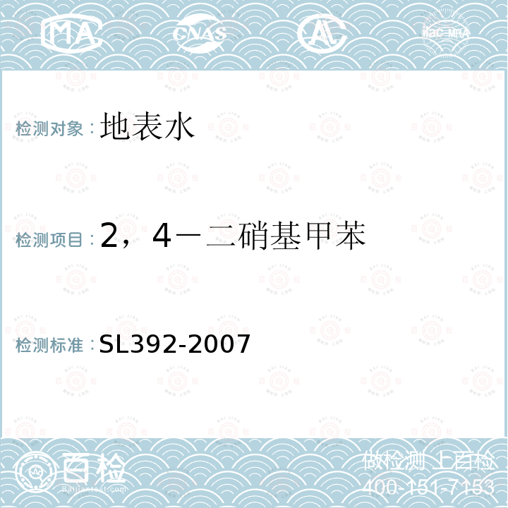 2，4－二硝基甲苯 固相萃取气相色谱/质谱分析法(GC/MS)测定水中半挥发性有机污染物