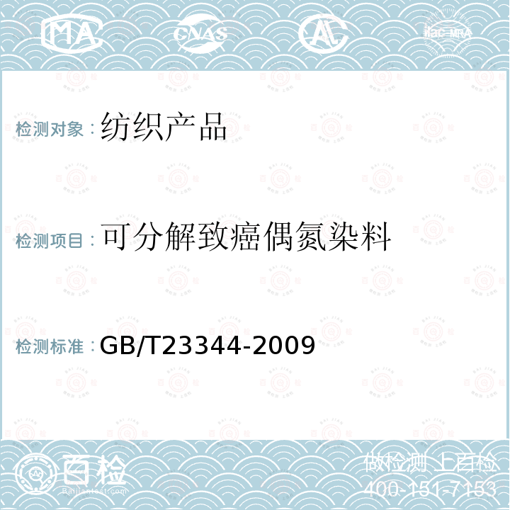 可分解致癌偶氮染料 纺织品 4-氨基偶氮苯的测定