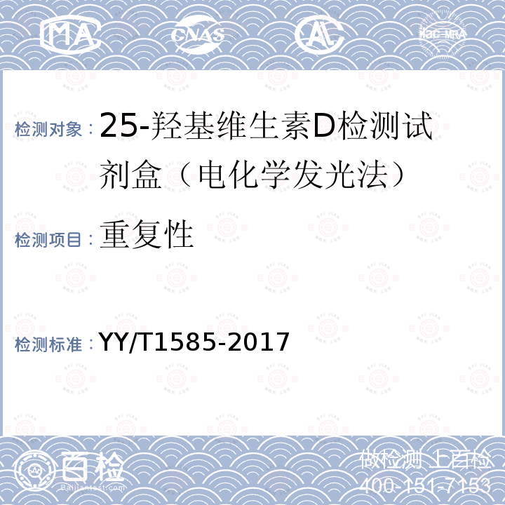 重复性 总25-羟基维生素D测定试剂盒（标记免疫分析法）