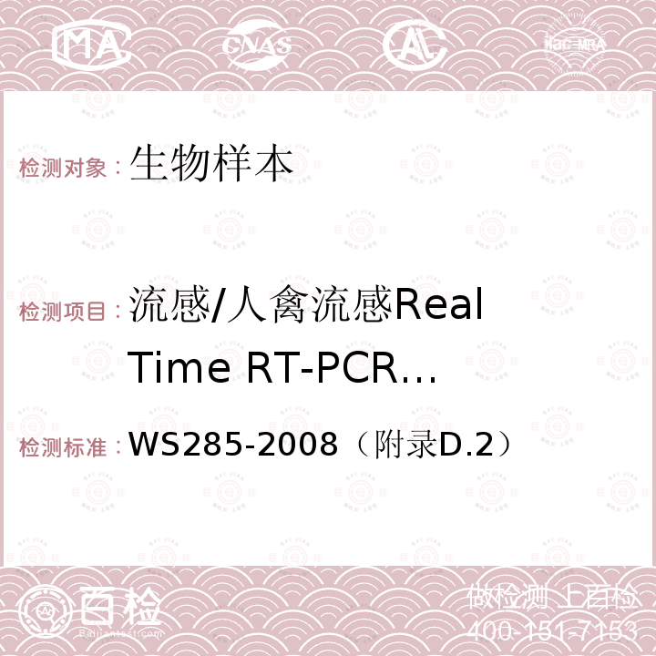 流感/人禽流感Real Time RT-PCR快速检测 流行性感冒诊断标准