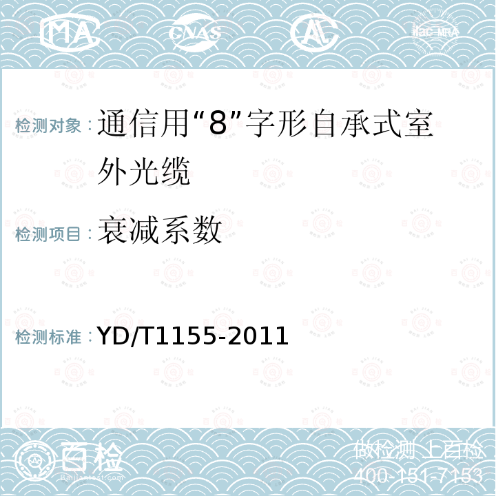 衰减系数 通信用“8”字形自承式室外光缆