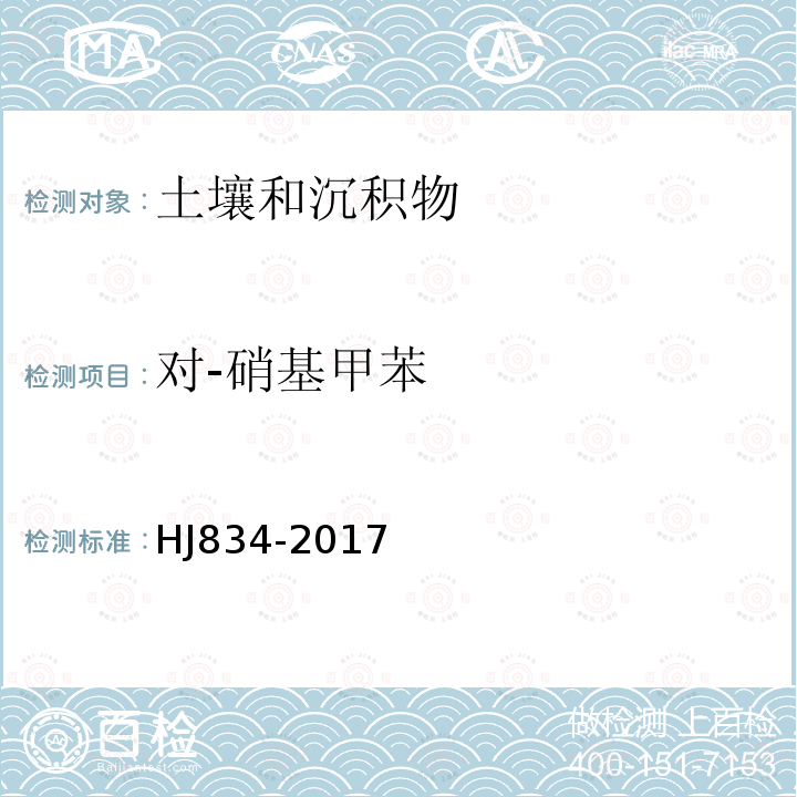 对-硝基甲苯 土壤和沉积物 半挥发性有机物的测定 气相色谱-质谱法