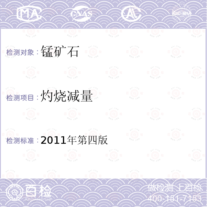 灼燒減量 巖石礦物分析。 第37章錳礦石分析灼燒減量的測定