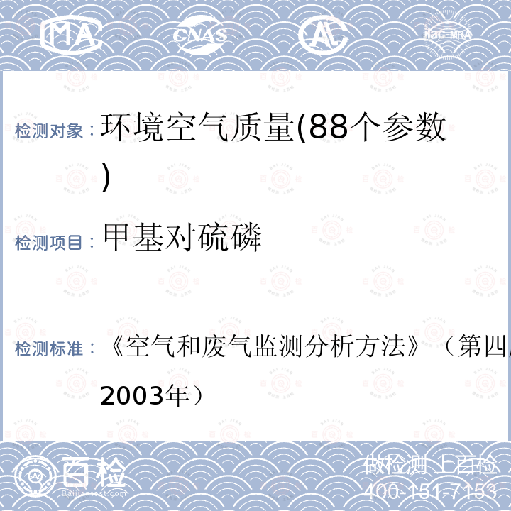 甲基對硫磷 氣相色譜法