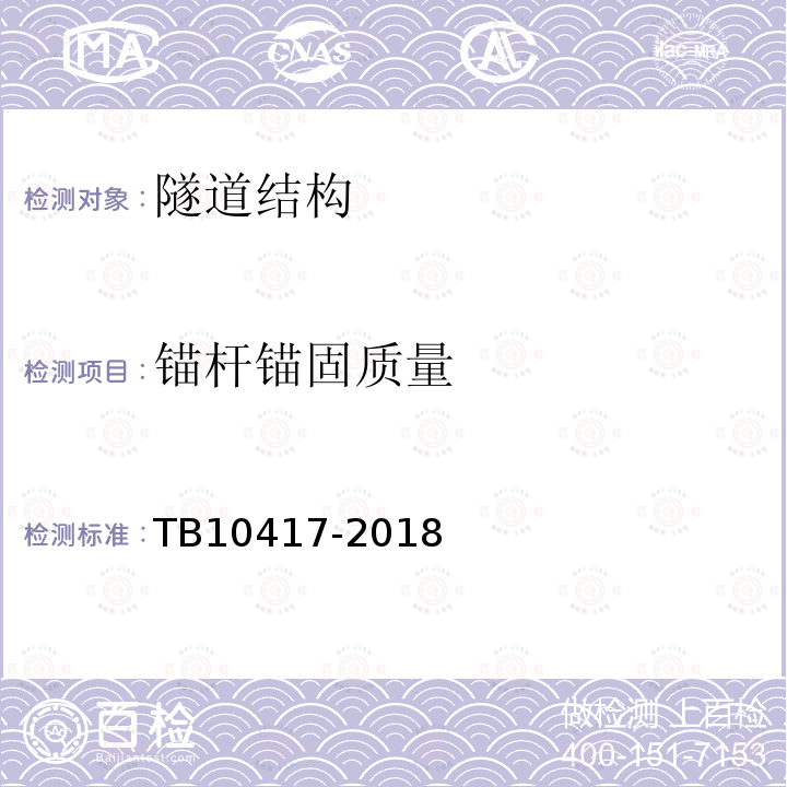 锚杆锚固质量 铁路隧道工程施工质量验收标准 第8.8条