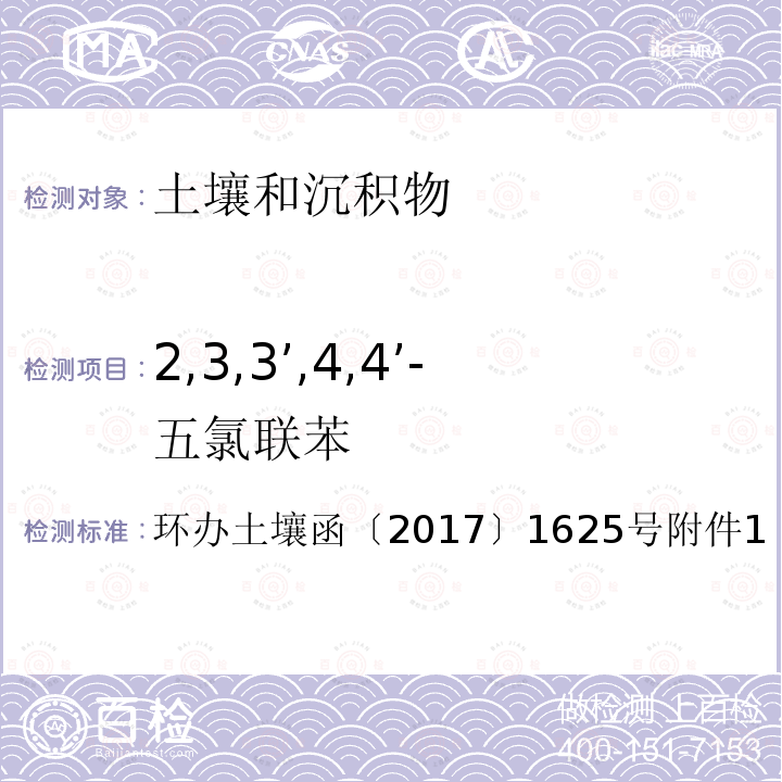 2,3,3’,4,4’-五氯联苯 全国土壤污染状况详查土壤样品分析测试方法技术规定第二部分 6