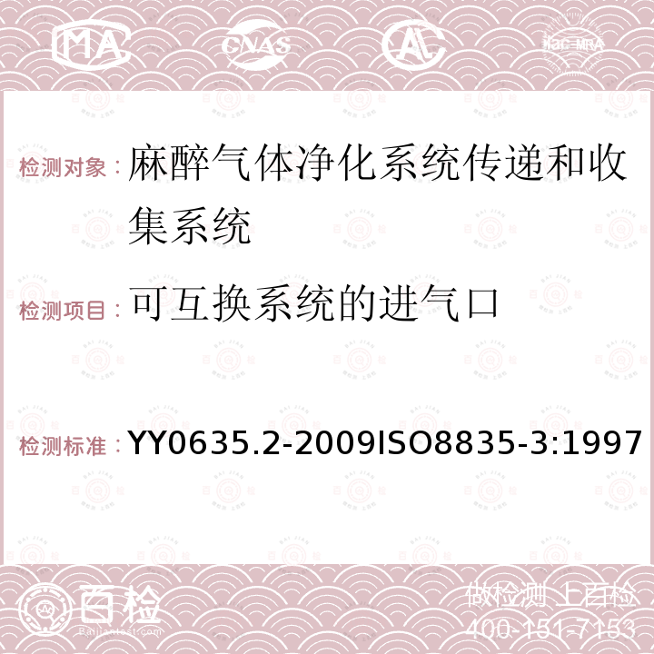 可互换系统的进气口 吸入式麻醉系统 第2部分：麻醉气体净化系统传递和收集系统