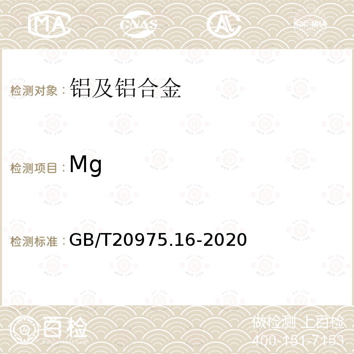 Mg 铝及铝合金化学分析方法第16部分：镁含量的测定