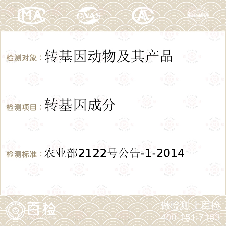 转基因成分 转基因动物及其产品成分检测 猪内标准基因定性PCR方法