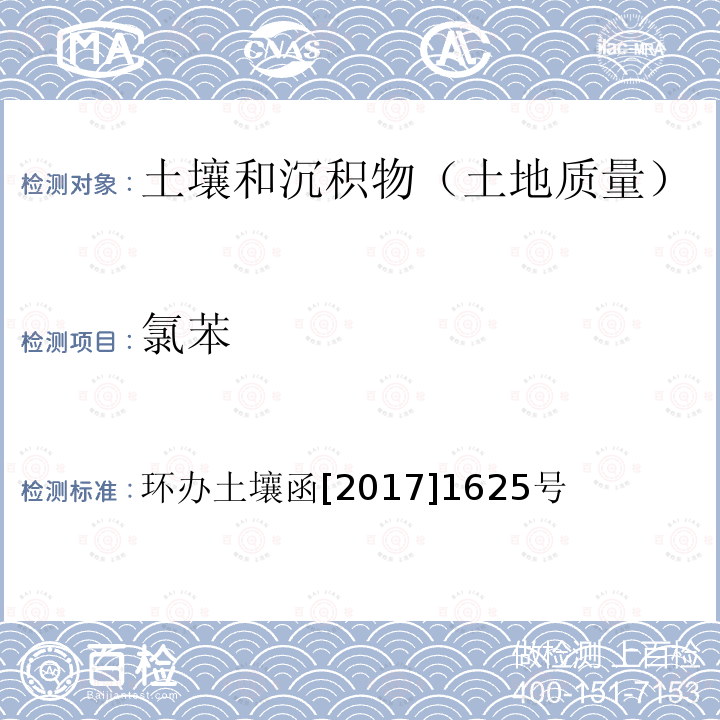 氯苯 全国土壤污染状况详查土壤样品分析测试方法技术规定 第二部分4挥发性有机物类