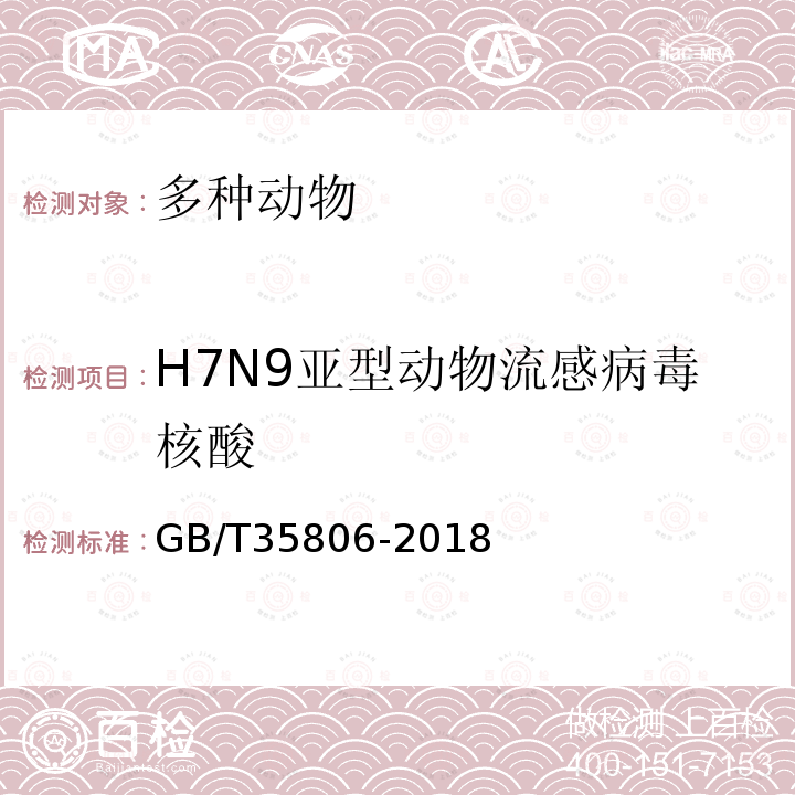 H7N9亚型动物流感病毒核酸 动物流感检测_H7N9亚型流感病毒双重荧光RT-PCR检测方法