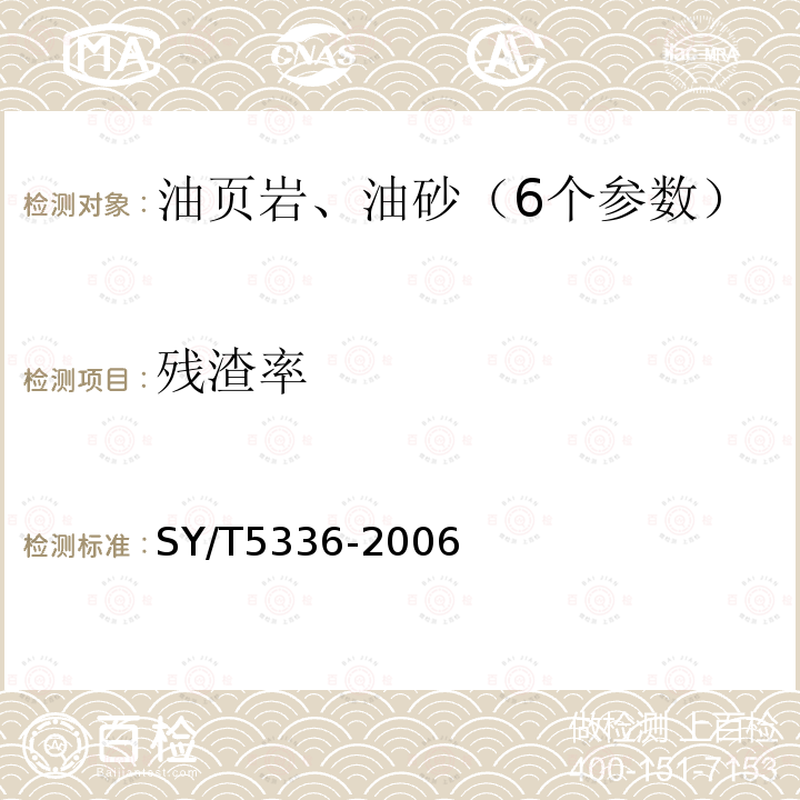 殘渣率 巖心分析方法