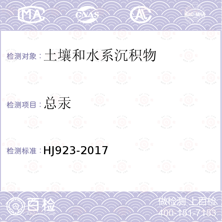 总汞 土壤和沉积物 总汞的测定 催化热解-冷原子吸收分光光度法