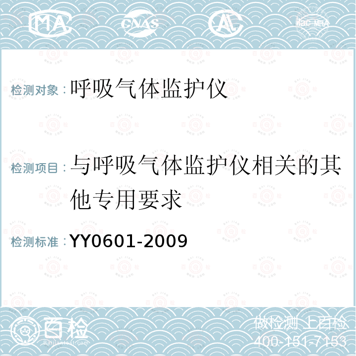 与呼吸气体监护仪相关的其他专用要求 医用电气设备 呼吸气体监护仪的基本安全和主要性能专用要求