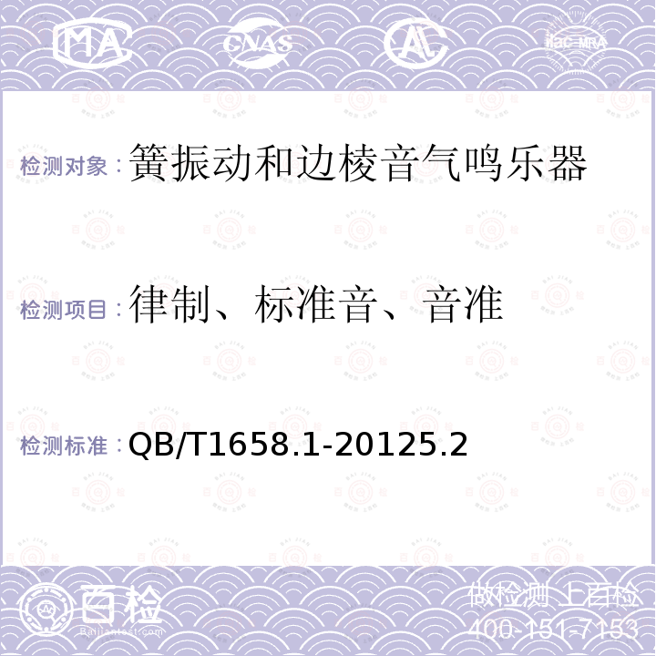 律制、標準音、音準 簧振動和邊棱音氣鳴樂器