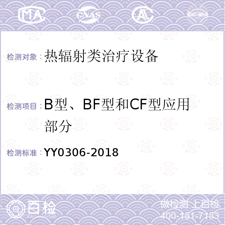 B型、BF型和CF型應用部分 熱輻射類治療設備安全專用要求