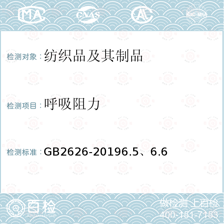 呼吸阻力 呼吸防護 自吸過濾式防顆粒物呼吸器